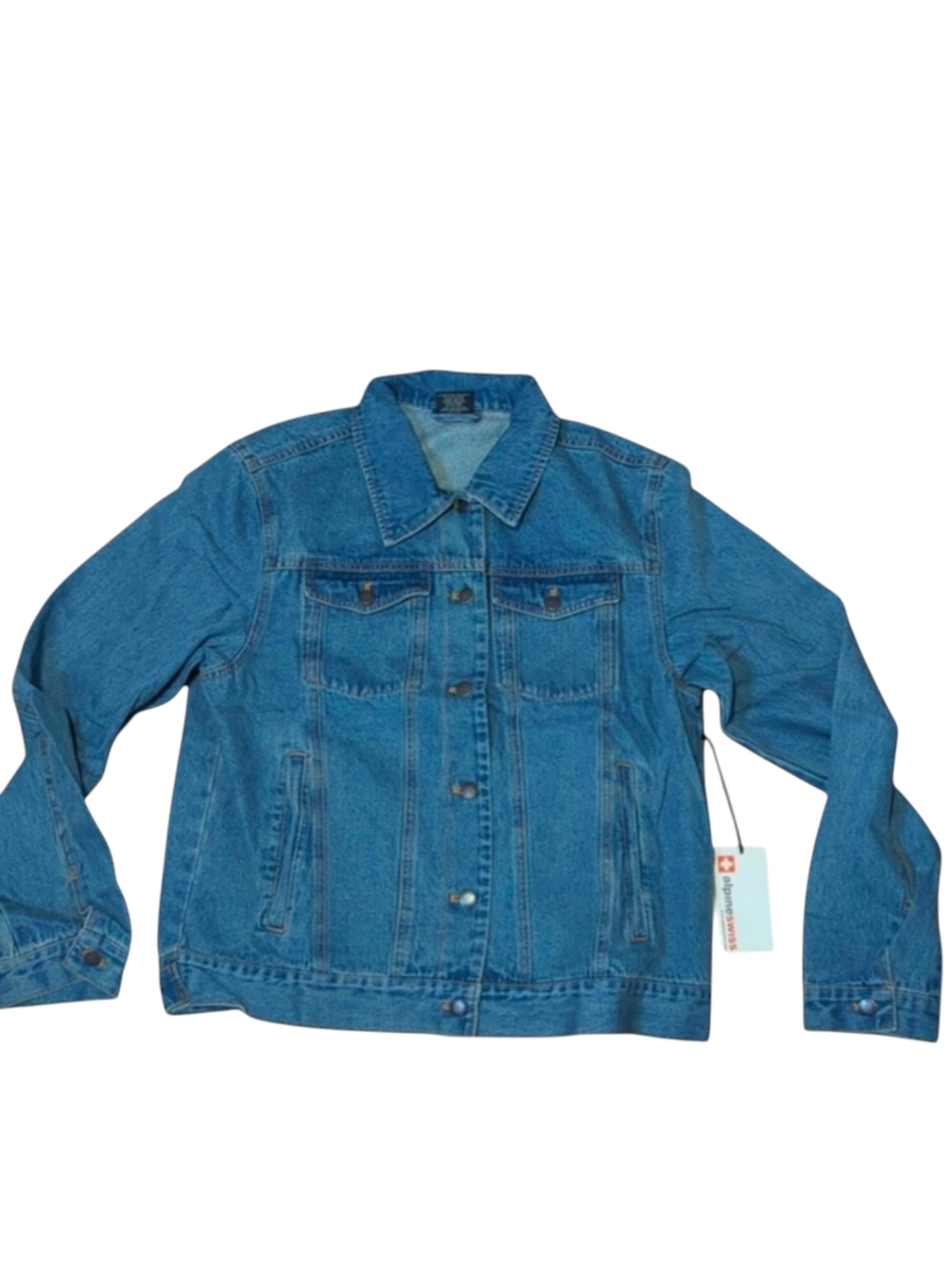 Alpine Swiss Denim Jean Trucker Jacket Size XL